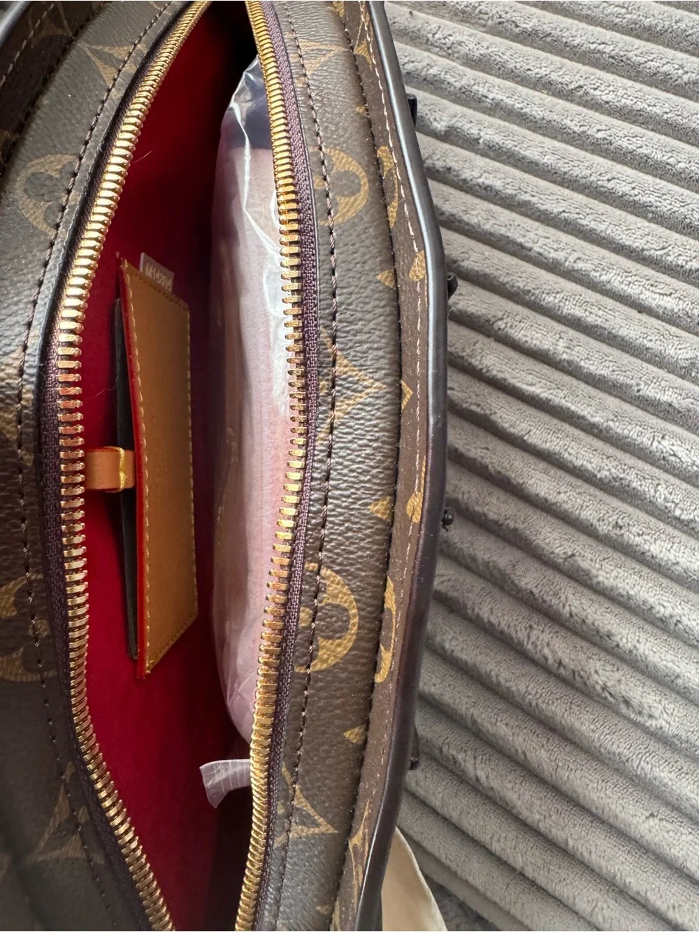 Louis Vuitton Brown Monogram Crossbody with Red Interior
